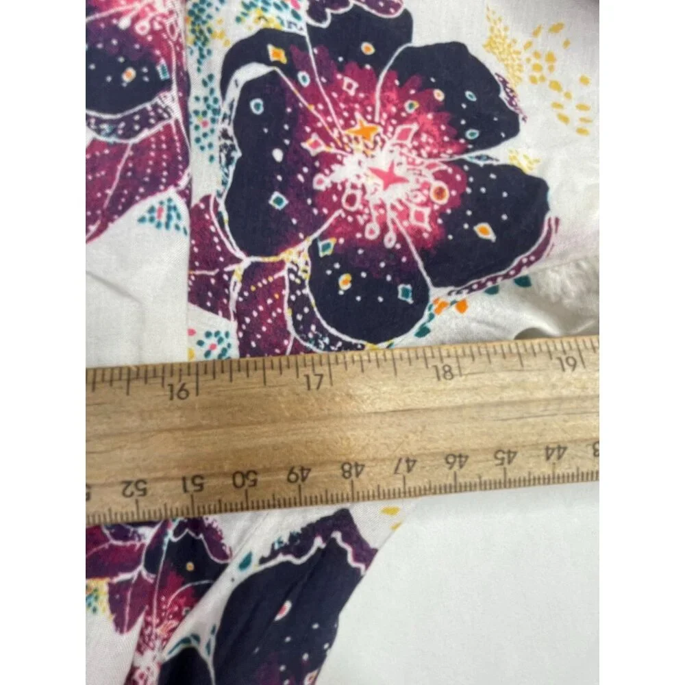 Free People Tuscan Dreams Floral Printed Tunic size‎ Small White